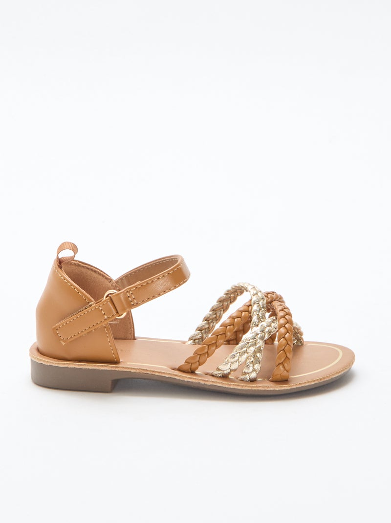Sandali con multiple fasce intrecciate Marrone - Kiabi