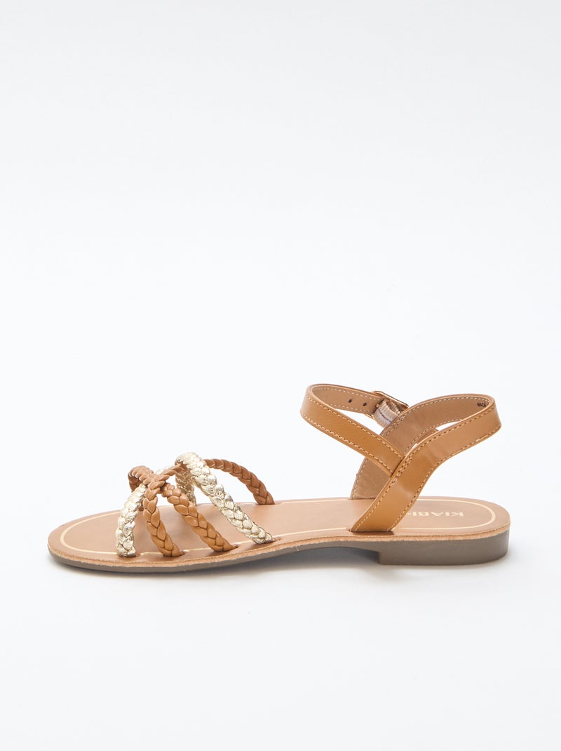 Sandali con multiple fascette intrecciate Marrone - Kiabi