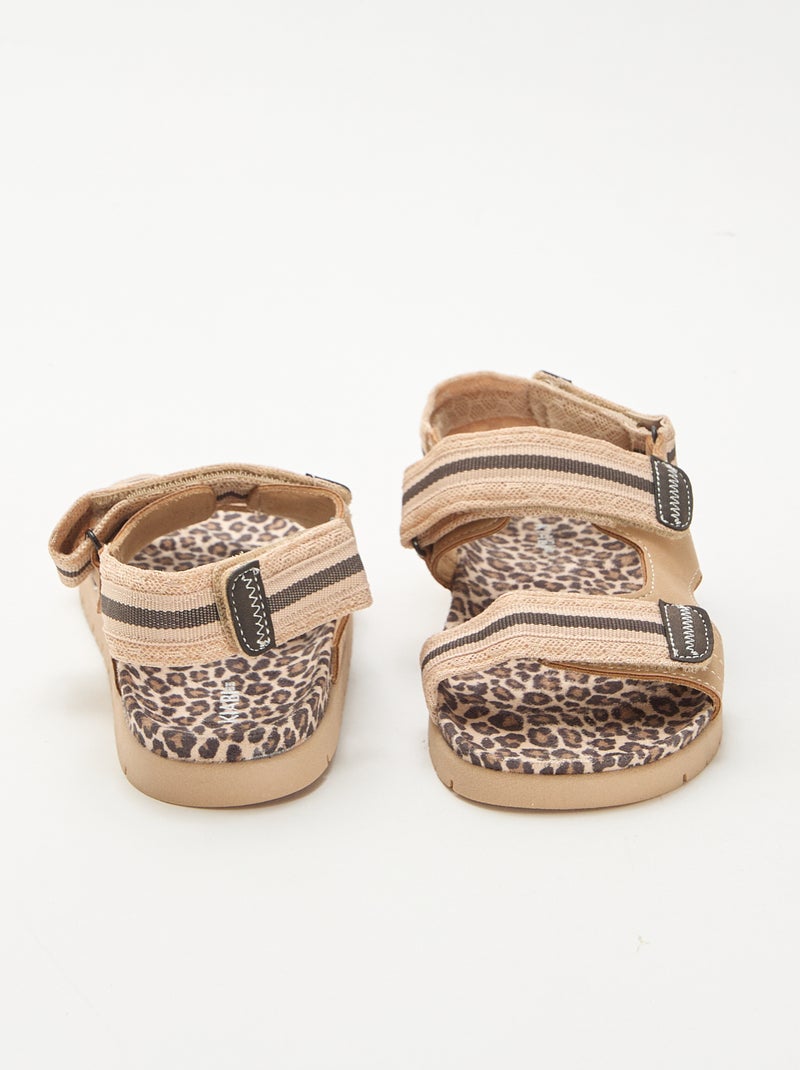 Sandali con velcro leopardati Beige - Kiabi