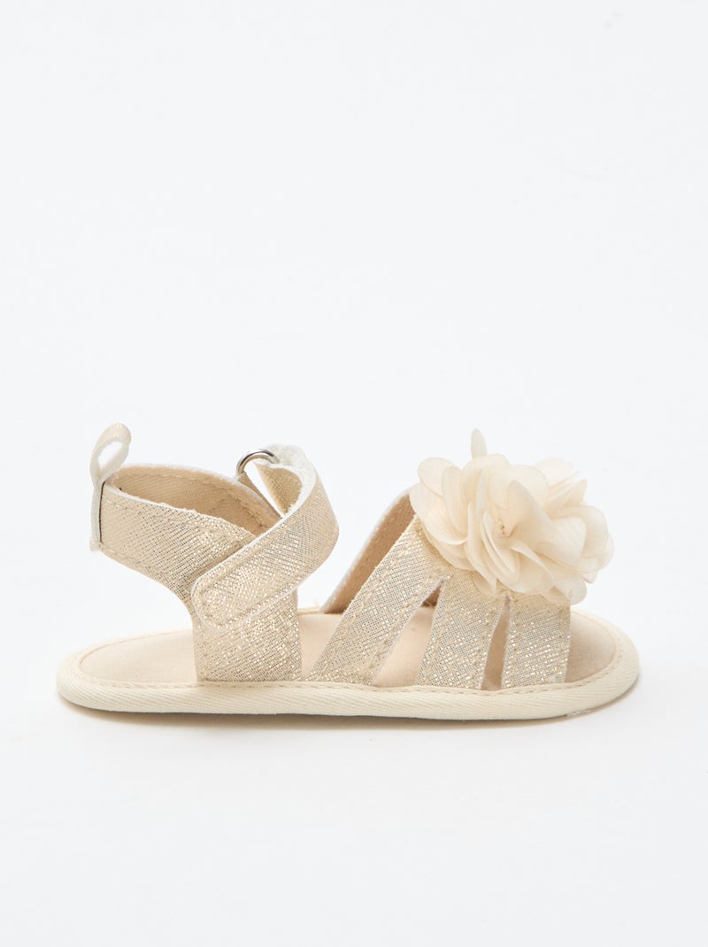 Sandali dorati con fiore Giallo - Kiabi