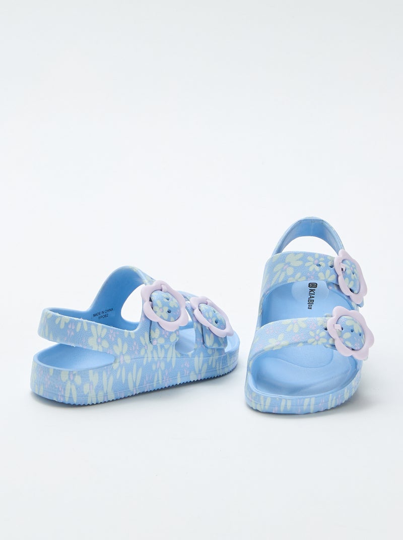 Sandali in plastica con motivo floreale Blu - Kiabi