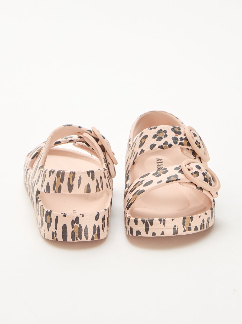 Sandali in plastica leopardati Marrone - Kiabi