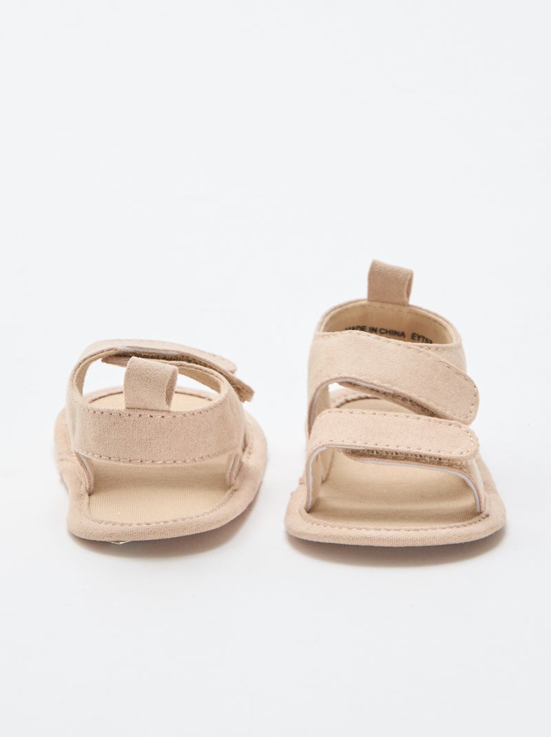 Sandali morbidi con due fascette Beige - Kiabi