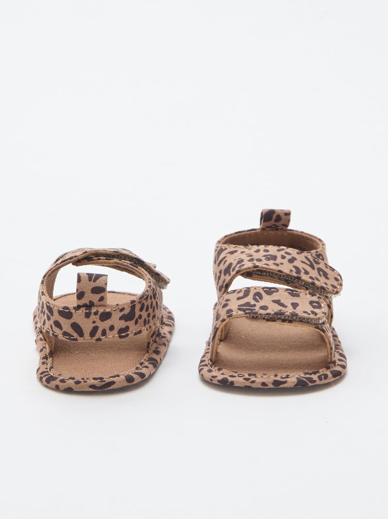 Sandali morbidi con due fascette Marrone - Kiabi