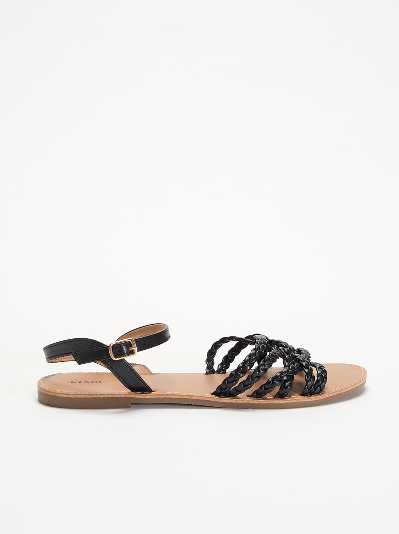 Sandali multi listini intrecciati Nero - Kiabi