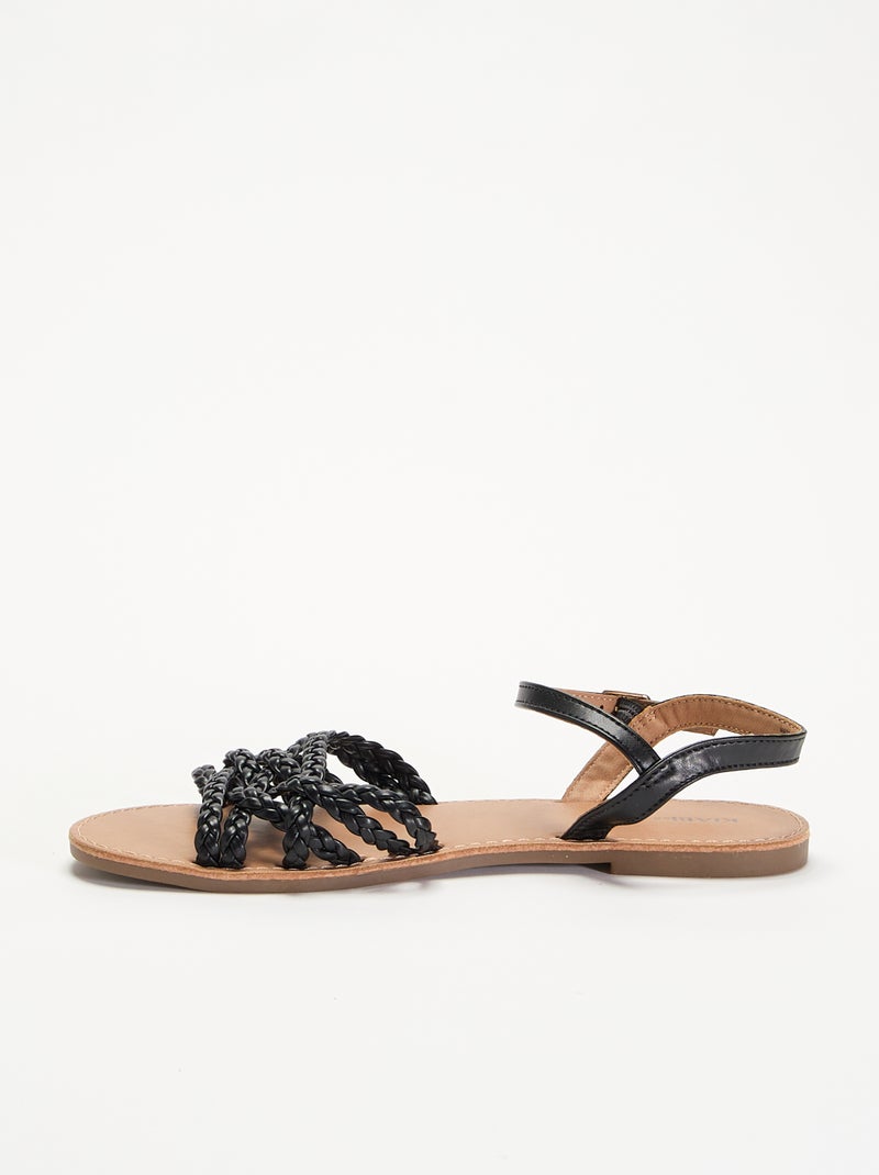 Sandali multi listini intrecciati Nero - Kiabi