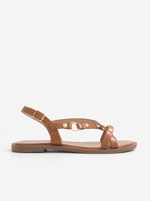 Sandali piatti con dettagli borchie - Kiabi