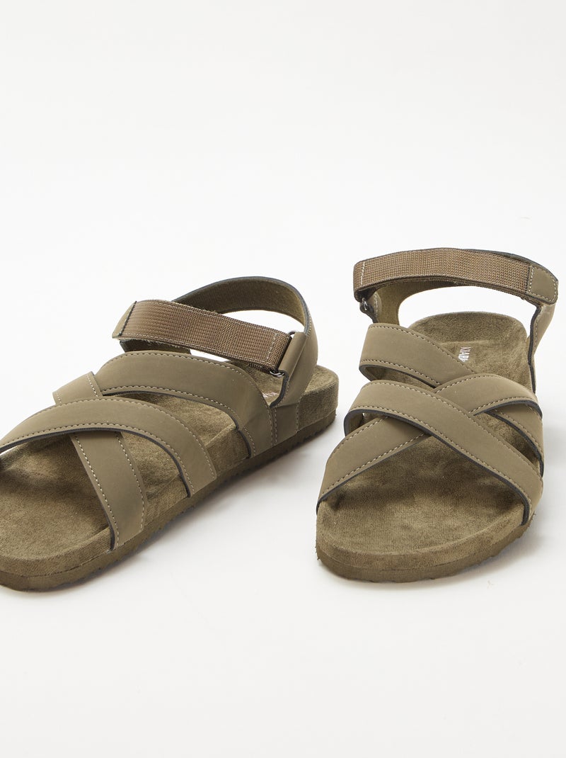 Sandali stile trekking Kaki - Kiabi