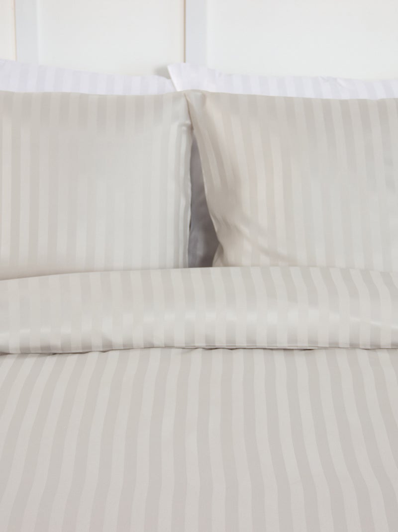 Satin-Bettwäsche-Set für 1 oder 2 Personen + 2 Kissenbezüge Grau - Kiabi