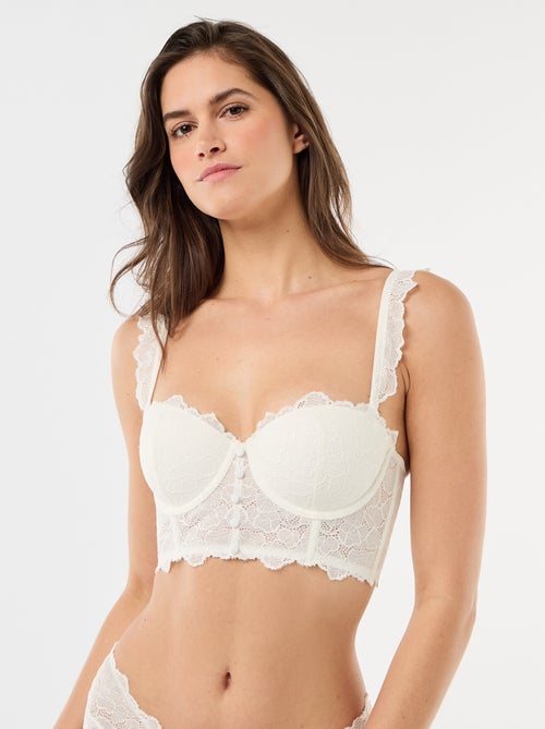 Satin Lace Bustier Bra - Kiabi