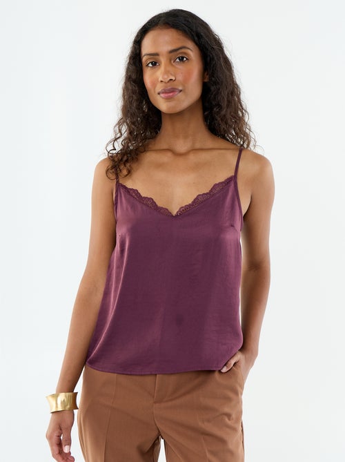 Satin Lace Top - Kiabi Satin Lace Top - Kiabi