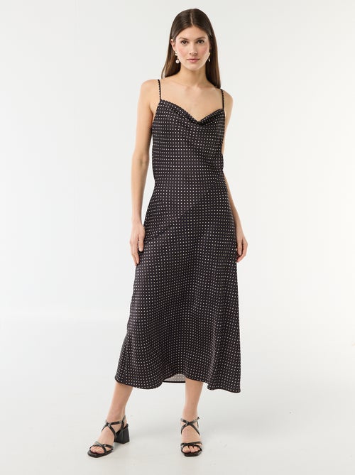 Satin Maxi Dress with Spaghetti Straps - Kiabi