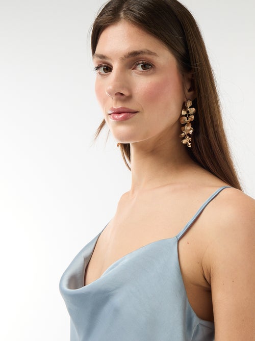 Satin Maxi Dress with Spaghetti Straps - Kiabi