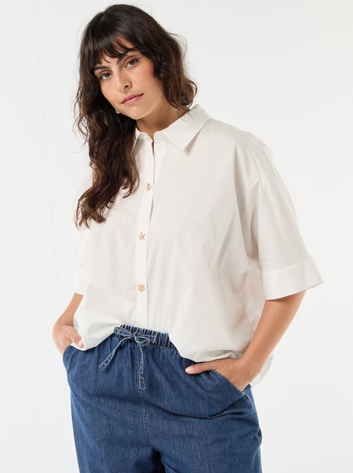 Satin shirt with starfish buttons - Kiabi