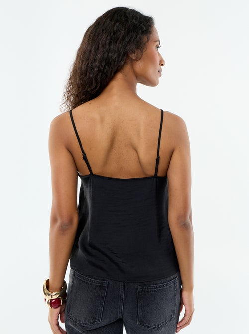 Satin-Top mit Spitze - Kiabi