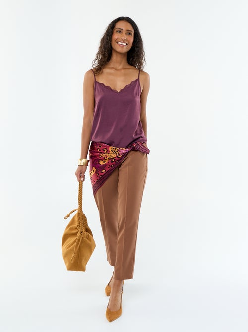 Satin-Top mit Spitze - Kiabi Satin-Top mit Spitze - Kiabi