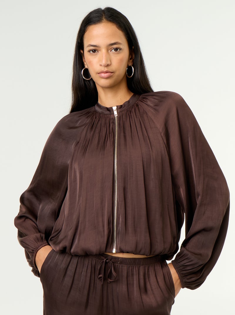 Satinierte Ballonjacke Marron - Kiabi