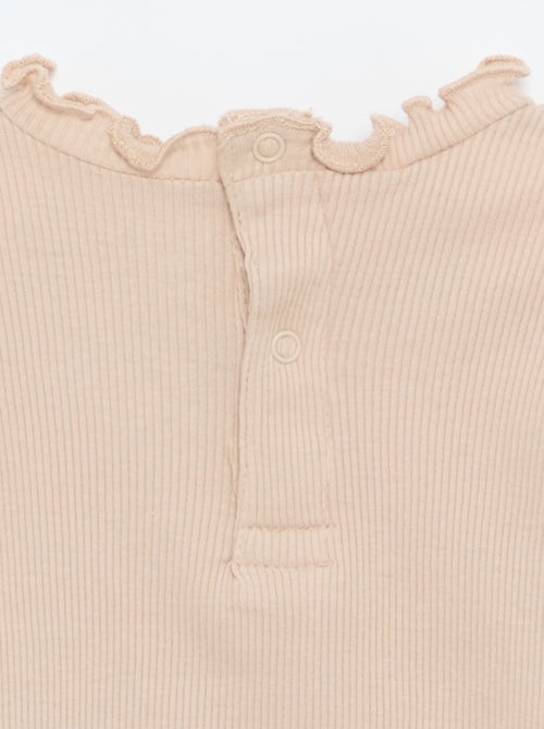 Scalloped Collar Ribbed T-shirt - Kiabi