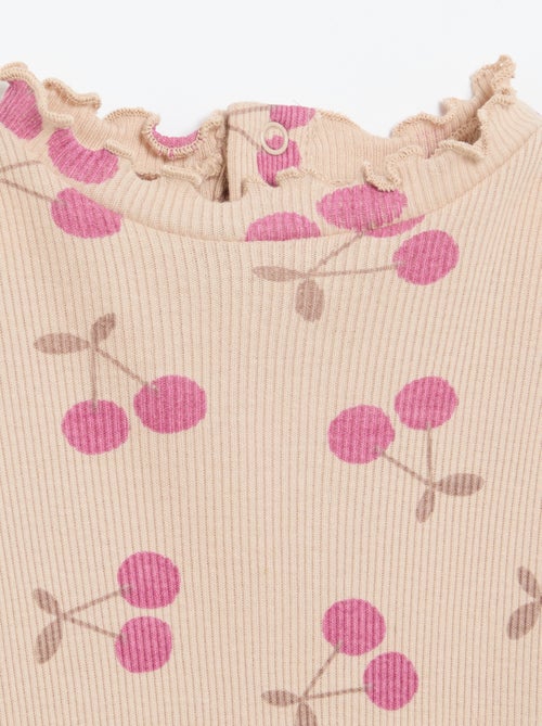 Scalloped Collar Ribbed T-shirt - Kiabi