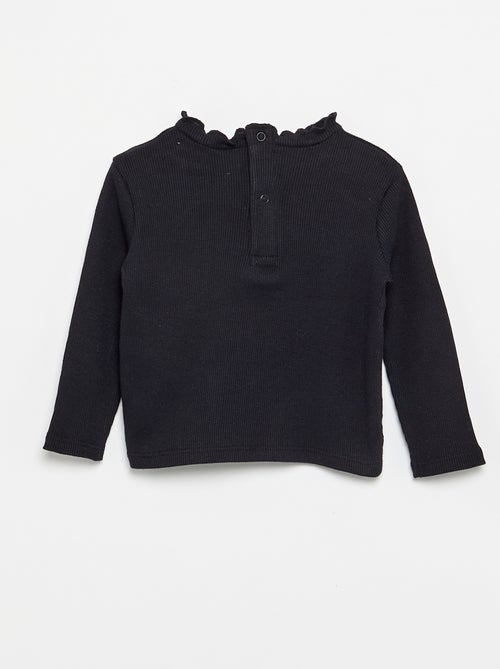 Scalloped Collar Ribbed T-shirt - Kiabi