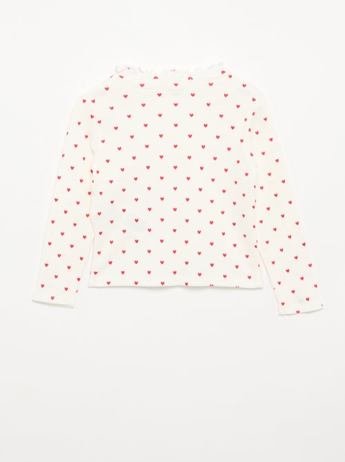 Scalloped Collar Ribbed T-shirt - Kiabi Scalloped Collar Ribbed T-shirt - Kiabi