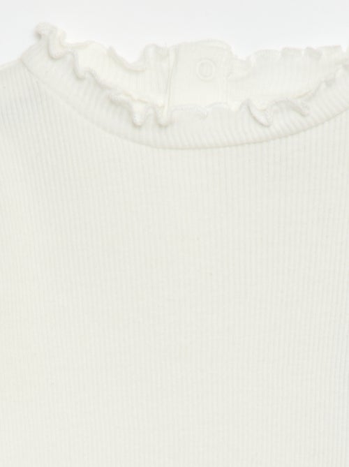 Scalloped Collar Ribbed T-shirt - Kiabi