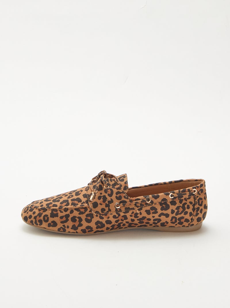 Scarpe da barca leopardate Marrone - Kiabi