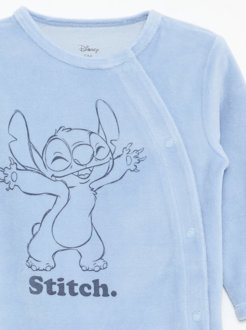 Schlafanzug 'Disney' mit langen Ärmeln aus Samt Bleu - Kiabi