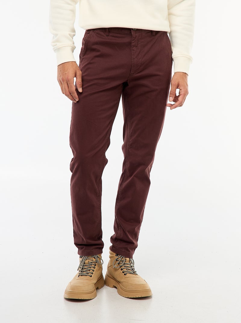 Schmale Chino-Hose Rot - Kiabi