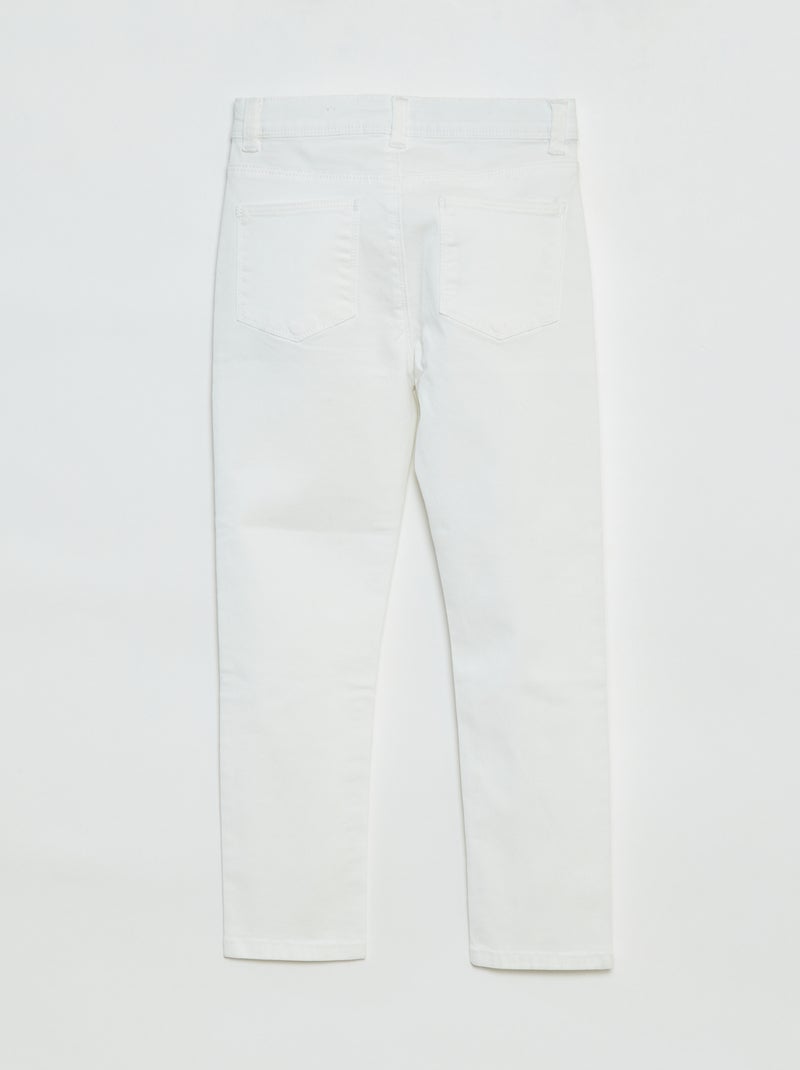 Schmale Hose - figurbetonter Schnitt, 4 Taschen Weiß - Kiabi
