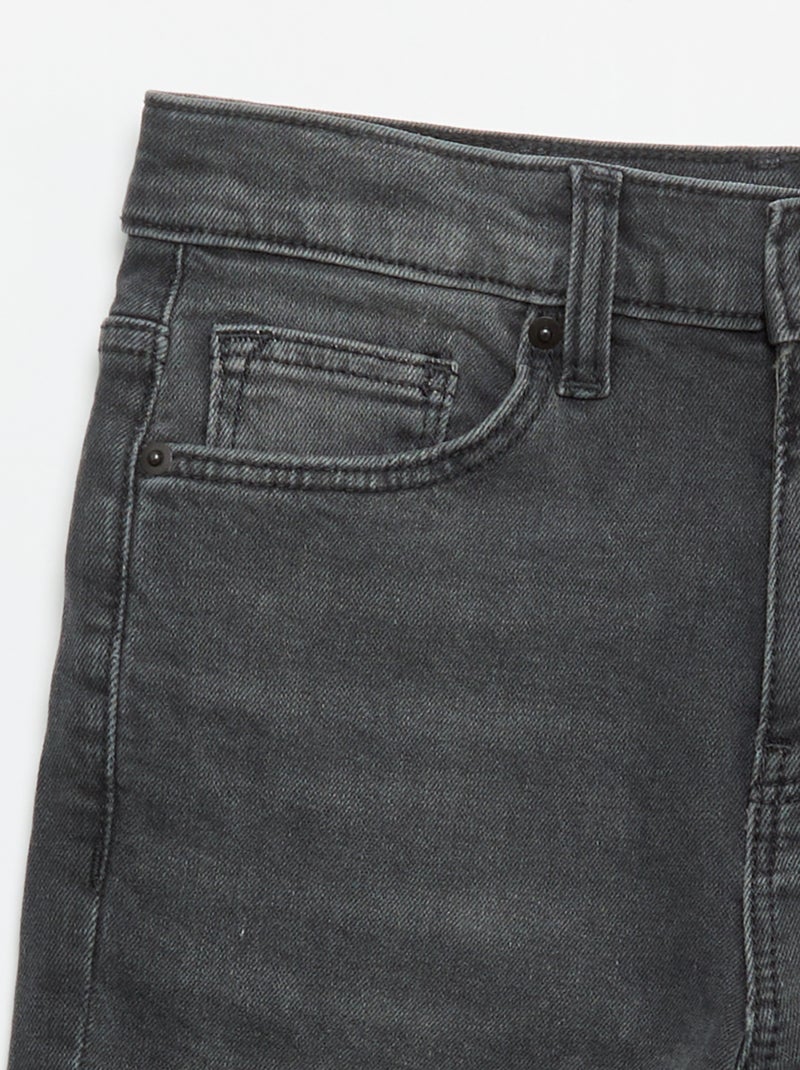 Schmale Jeans mit verstellbarer Taille Schwarz - Kiabi