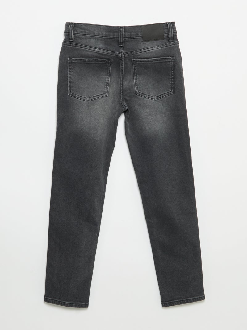 Schmale Jeans mit verstellbarer Taille Schwarz - Kiabi