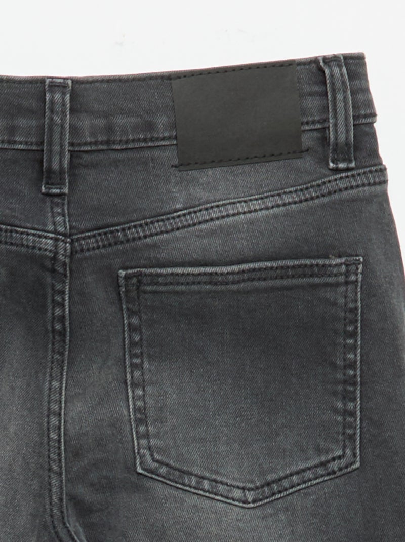 Schmale Jeans mit verstellbarer Taille Schwarz - Kiabi