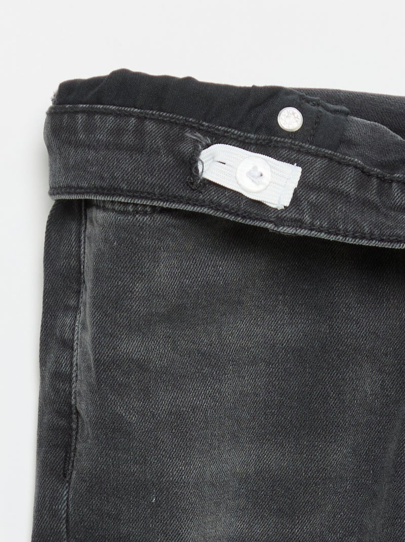 Schmale Jeans mit verstellbarer Taille Schwarz - Kiabi