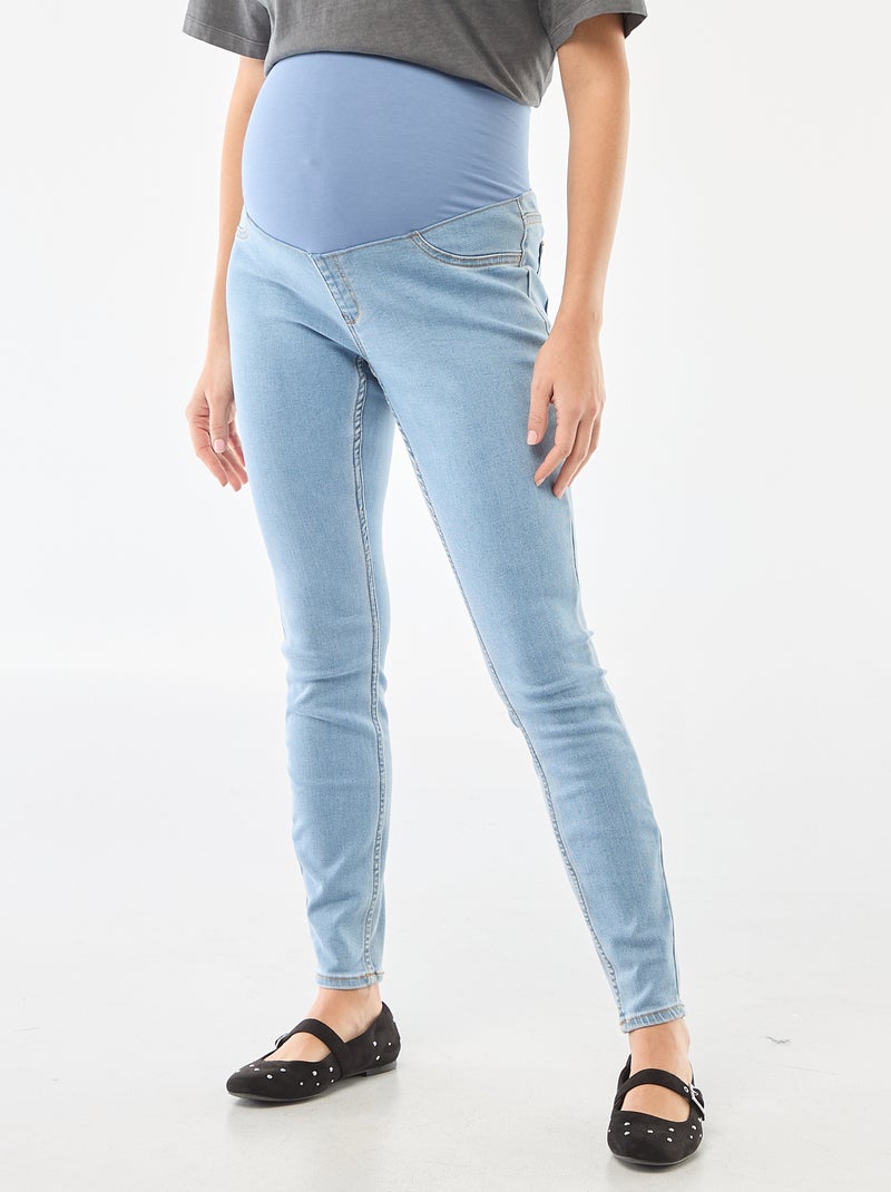 Schwangerschafts-Jegging mit Bauchband Blau - Kiabi