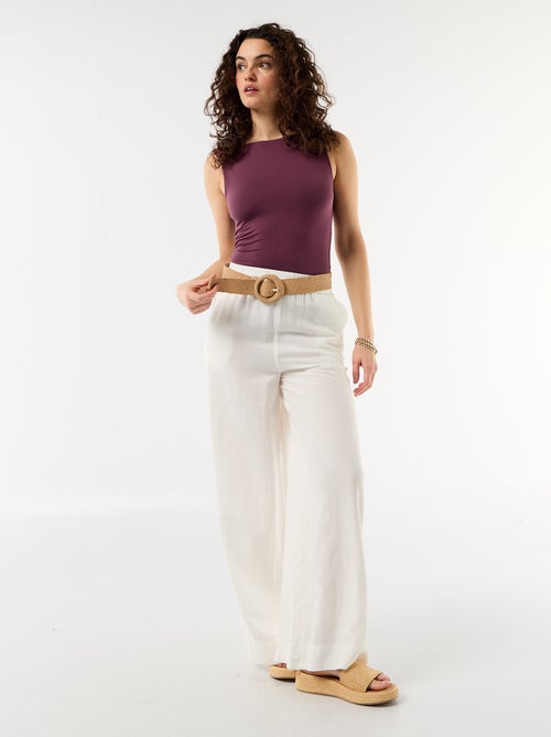 Scooped Back Bodysuit with Gold-Tone Charm - Kiabi