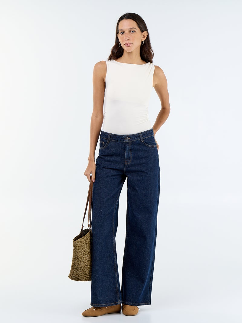 Scooped Back Bodysuit with Gold-Tone Charm White - Kiabi