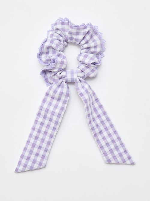 Scrunchie a quadri vichy con fiocco lungo - Kiabi