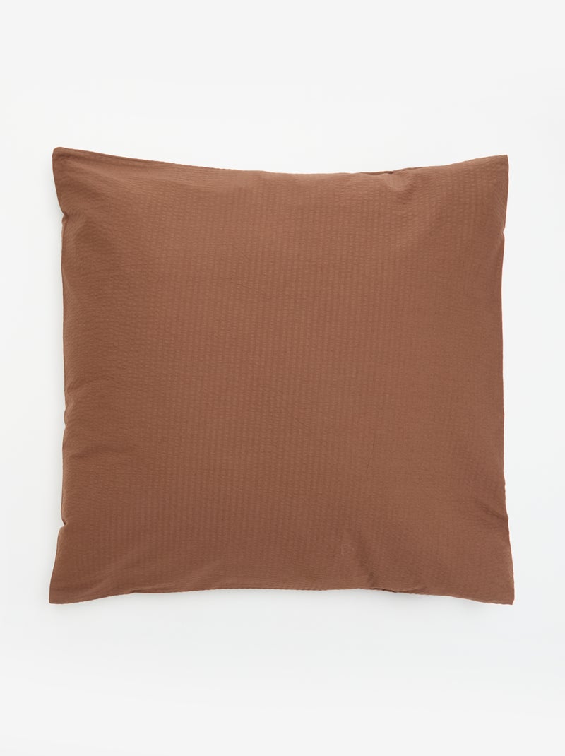 Seersucker-Bettwäsche-Set für 2 Personen, 240 x 220 cm Marron - Kiabi