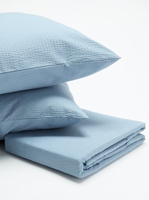 Seersucker Double Duvet Cover Set 240 x 220 cm - Kiabi