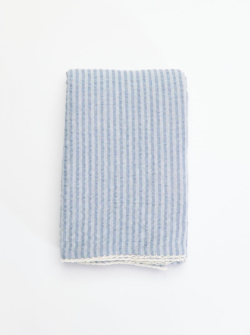 Seersucker-Tischdecke aus Waffelstoff Bleu - Kiabi
