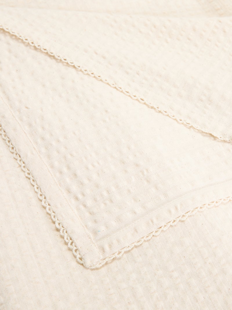 Seersucker-Waffeltischdecke Beige - Kiabi