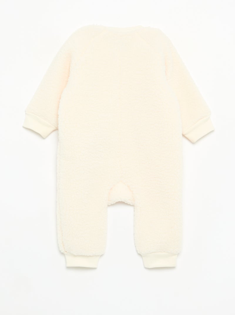 Sehr warmer Schlafstrampler aus Fleece-Material Blanc - Kiabi