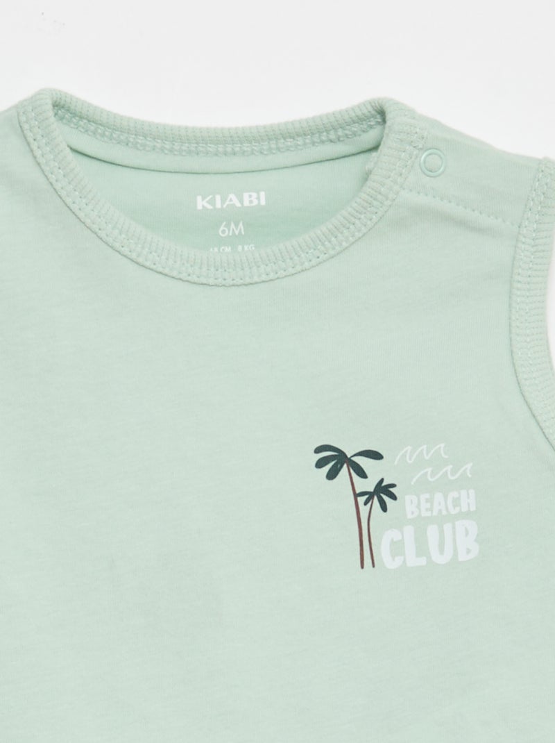 Set 2-teilig: Trägershirt + Shorts Blau - Kiabi