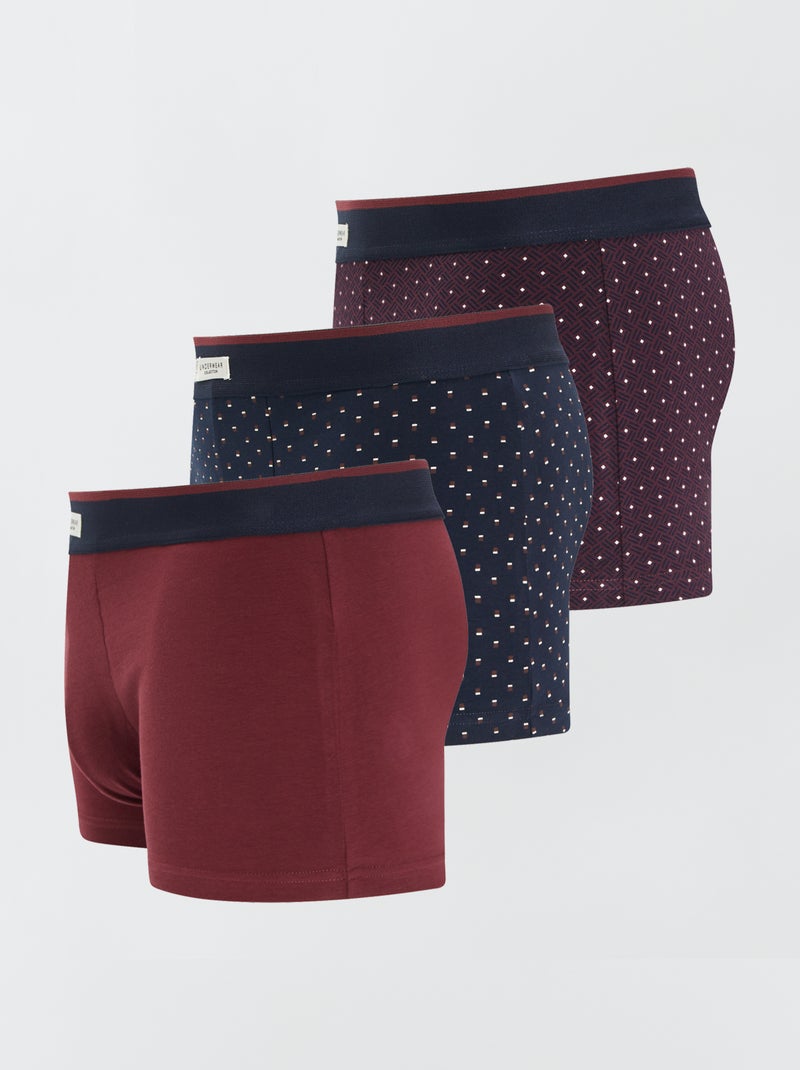 Set 3 boxer stretch ROSSO - Kiabi