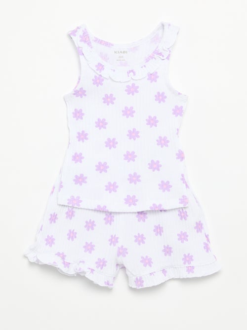 Set aus Shorts und Tanktop aus Pointelle-Strick - Kiabi Set aus Shorts und Tanktop aus Pointelle-Strick - Kiabi