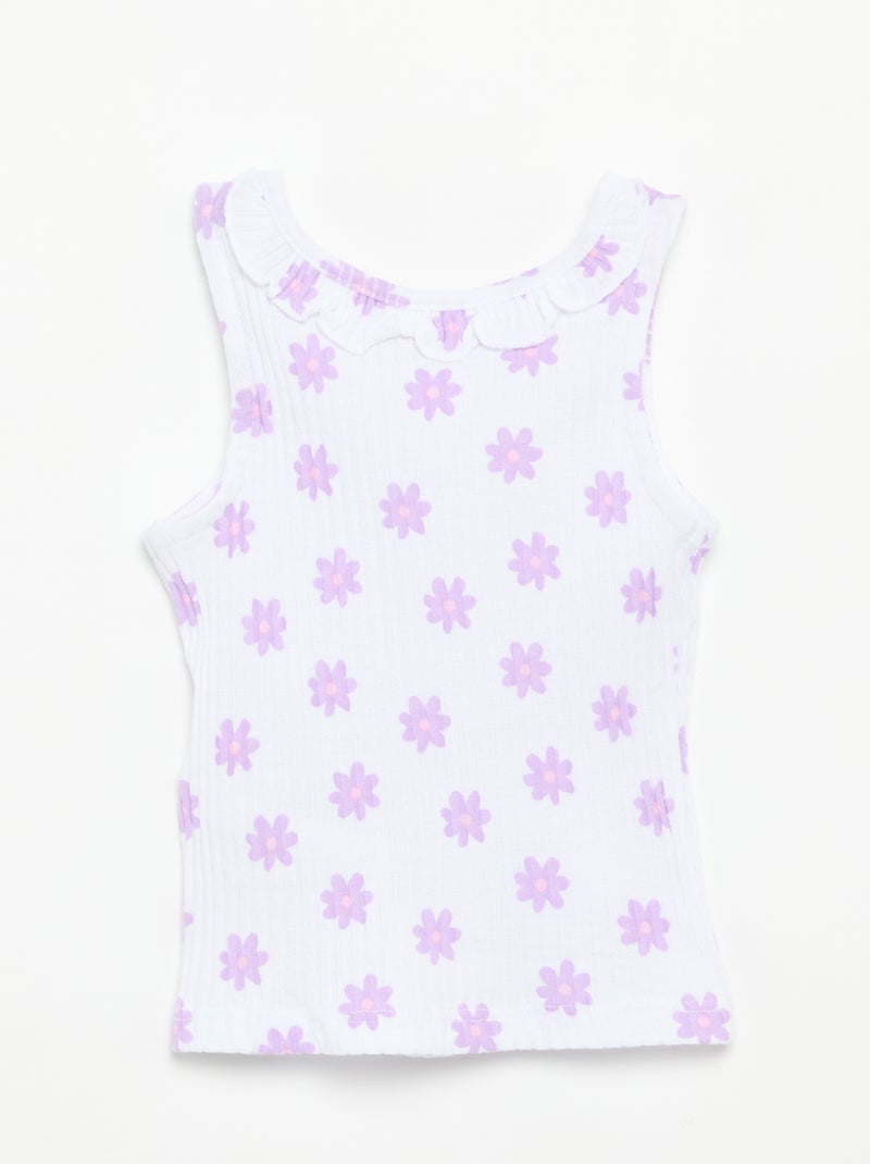Set aus Shorts und Tanktop aus Pointelle-Strick Weiß - Kiabi