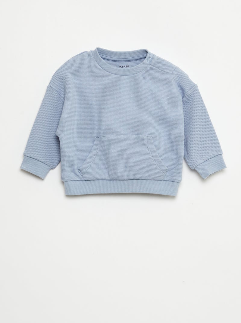 Set aus Sweatshirt und Hose aus Waffelpiqué – 2-teilig Blau - Kiabi