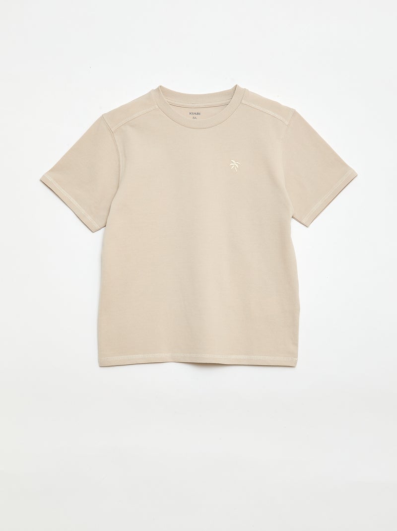Set aus T-Shirt und Shorts aus Baumwoll-Piqué Beige - Kiabi