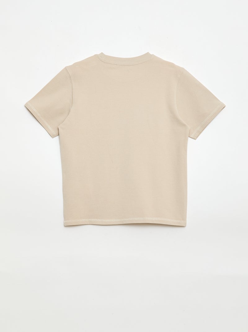 Set aus T-Shirt und Shorts aus Baumwoll-Piqué Beige - Kiabi